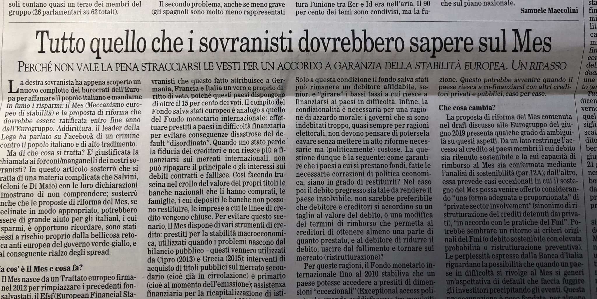 Tutto quello che i sovranisti dovrebbere sapere sul MES